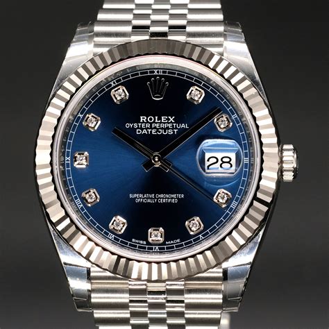 rolex blue datejust vintage|Rolex Datejust blue face 41mm.